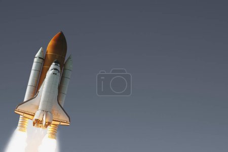 Une fusée. Queue de fusée. Trace de fusée. Les éléments de cette image fournis par la NASA
