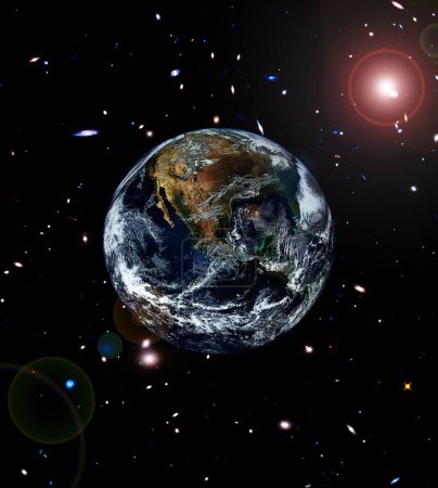 Foto de Vista del planeta Tierra desde el espacio. Gas, nebulosa, estrellas. Los elementos de esta imagen proporcionados por la NASA - Imagen libre de derechos