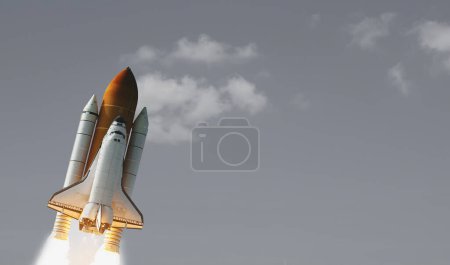 Téléchargez les photos : Une fusée. Queue de fusée. Trace de fusée. Les éléments de cette image fournis par la NASA - en image libre de droit