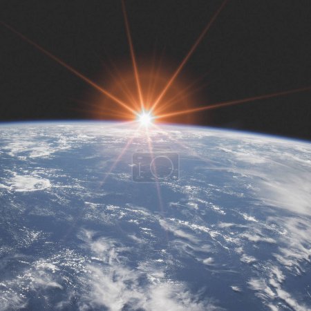 Photo for Sunrise, view from space. The elements of this image furnished by NASA - Royalty Free Image