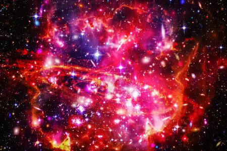 Foto de Fondo espacial con nebulosa y estrellas. Los elementos de esta imagen proporcionados por la NASA - Imagen libre de derechos