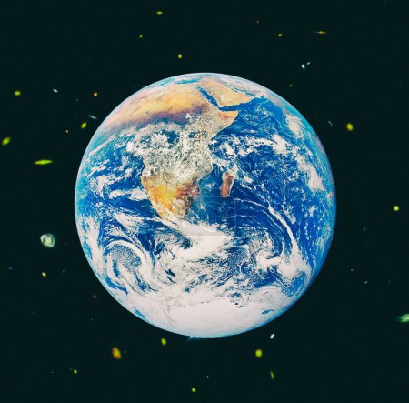 Foto de Hermosa tierra del espacio. Los elementos de esta imagen proporcionados por la NASA - Imagen libre de derechos
