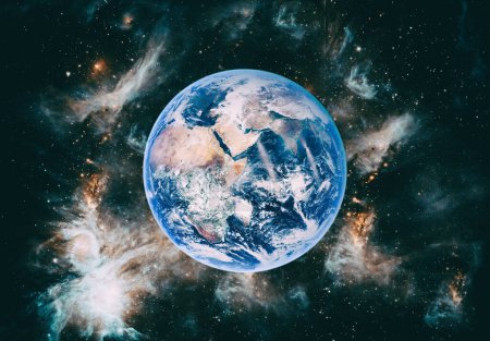 Foto de Planeta Tierra en el espacio, planeta completo. Los elementos de esta imagen proporcionados por la NASA - Imagen libre de derechos