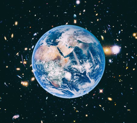 Téléchargez les photos : Planète Terre dans l'espace, planète pleine. Les éléments de cette image fournis par la NASA - en image libre de droit