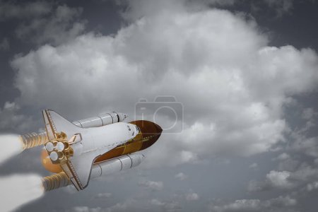 Photo for Dramatic rocket launch.  The elements of this image furnished by NASA - Royalty Free Image