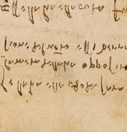 Photo for Manuscript, drawings, inscriptions by Leonardo Da Vinci in the old book The Codice Sul Volo, by E. Rouveyre , 1893 - Royalty Free Image