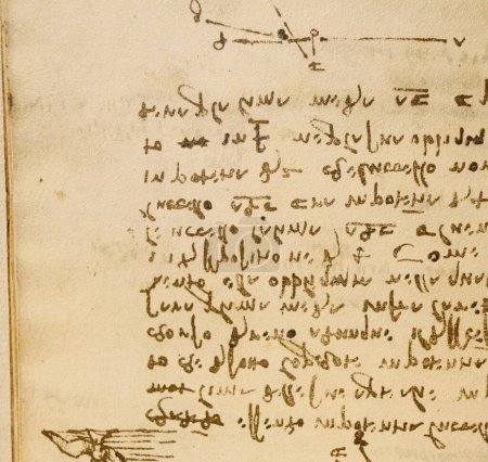 Téléchargez les photos : Manuscrit, dessins, plans, oiseaux de Léonard de Vinci dans l'ancien livre Le Codice Sul Volo, par E. Rouveyre, 1893 - en image libre de droit