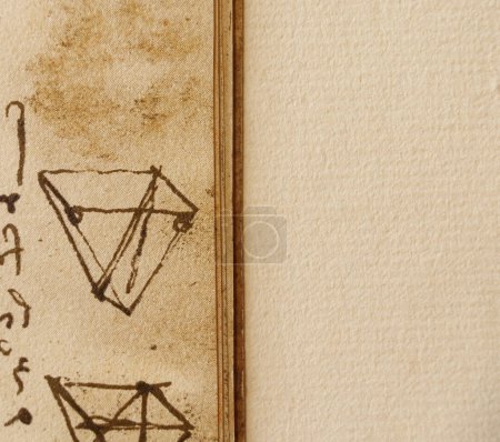 Photo for Manuscript, drawings, blueprints by Leonardo Da Vinci in the old book The Codice Sul Volo, by E. Rouveyre , 1893 - Royalty Free Image
