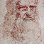 An illustration of Leonardo Da Vinci's portrait from a vintage book Leonard de Vinci, Eugene Muntz, 1899, Pari