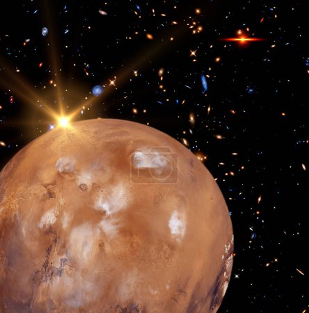 Foto de Marte y espacio libre. Los elementos de esta imagen proporcionados por la NASA - Imagen libre de derechos