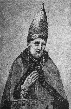 Téléchargez les photos : Le pape Boniface VIII était le chef de l'Eglise catholique dans l'ancien livre L'histoire générale, par I.N.Borozdin - en image libre de droit