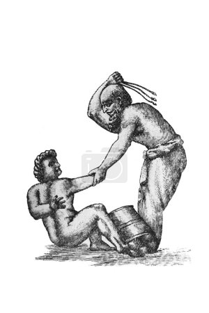 Téléchargez les photos : Maître punit esclave dans l'ancien livre L'histoire générale, par I.N.Borozdin - en image libre de droit