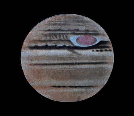 Foto de Planeta Júpiter en el viejo libro la enciclopedia del pueblo, por identificación Sytina, 1912, Moscú, vol. 2. - Imagen libre de derechos