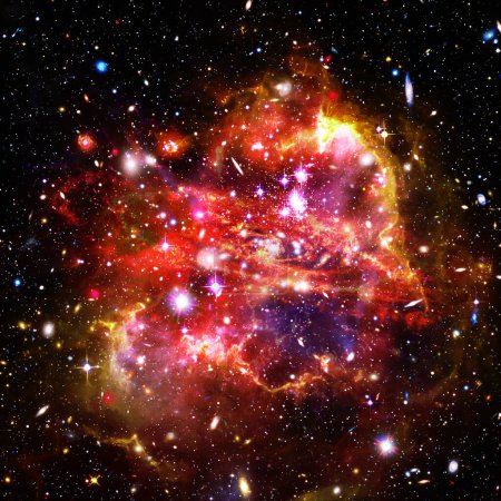 Remarkable galaxy. Stars, nebula, space gas. The elements of this image furnished by NASA