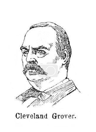 Stephen Grover Cleveland, an American politician in the old book the Encyklopedja, by Olgerbrand, 1898, Warszawa