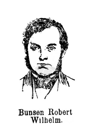 Robert Wilhelm Bunsen, ein deutscher Chemiker in dem alten Buch Encyklopedja, von Olgerbrand, 1898, Warschau