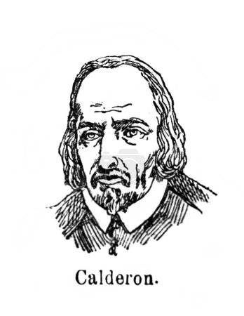 Pedro Calderon de la Barca, ein spanischer Dramatiker in dem alten Buch Encyklopedja, von Olgerbrand, 1898, Warschau