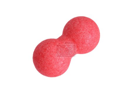 A pink double ball or peanut ball massager isolated on a white background. Fitness equipment. Concept of myofascial release.