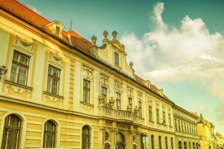 Historical building of post office in Eger,Hungary. High quality photo