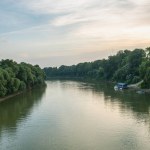 Bank of the Tisza river,Hungary. High quality photo