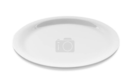 Photo for Empty white plate isolated on white background. - Royalty Free Image