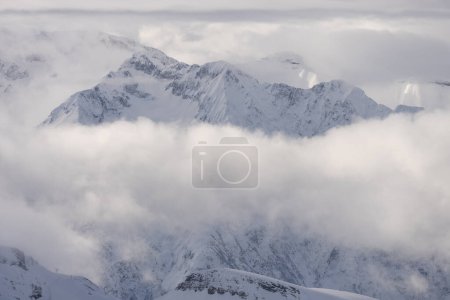 Photo for French alps in winter,  Rhone Alpes in France Europe. Les deux alpes Snowy alps mountains in Europe. - Royalty Free Image