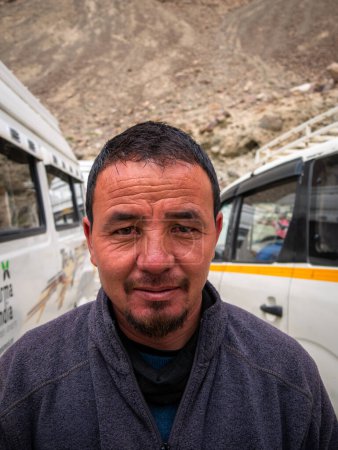 Photo for Ladakh, India - June 23,2022: Portrait of Lakhadi man looking at the camera. - Royalty Free Image