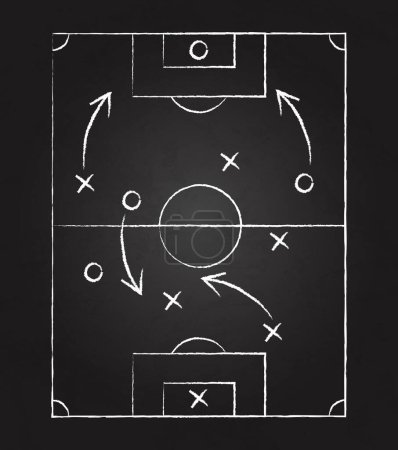 Dark board background with football tactics - Vector illustration