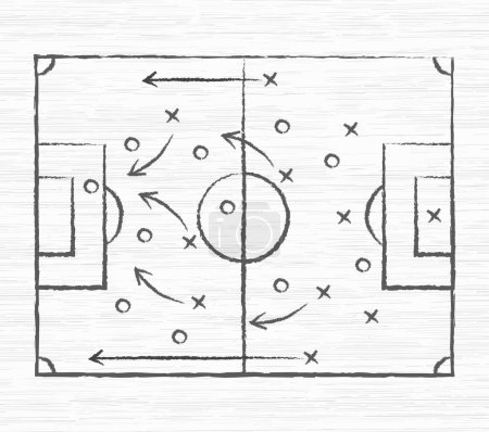 Ilustración de Fondo de pizarra con marcas oficiales de fútbol pintadas en tablero de madera blanca - Ilustración vectorial - Imagen libre de derechos
