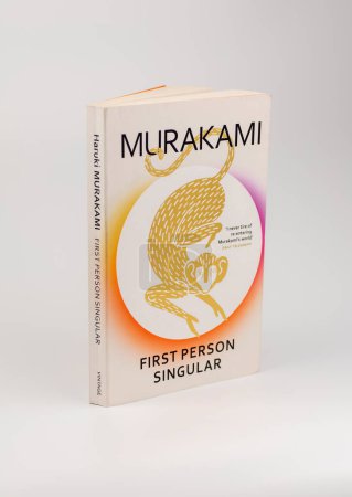 Photo for Nova Bana, Slovakia - October, 8, 2023 : First person singular book written by Haruki Murakami on white background. - Royalty Free Image