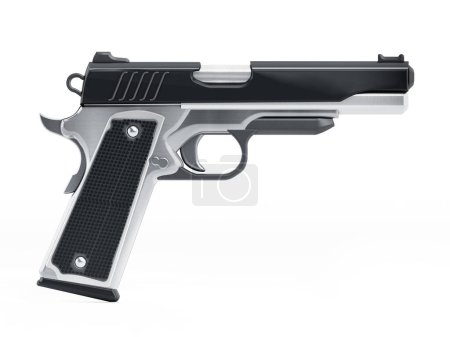 Téléchargez les photos : Gun isolated on white background. 3D illustration. - en image libre de droit
