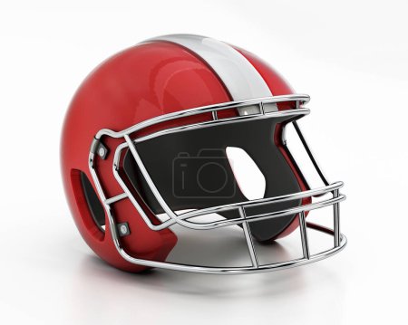 Photo for Football helmet isolated on white background. 3D illustration. - Royalty Free Image