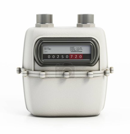 Gas meter isolated on white background. 3D illustration.