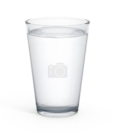 Téléchargez les photos : Verre d'eau isolé sur fond blanc. Illustration 3D. - en image libre de droit