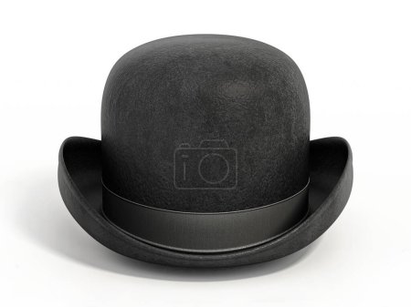 Bowler hat isolated on white background. 3D illustration.