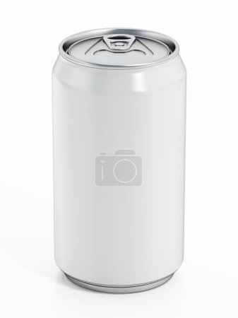 White 330ml soda can mockup. Blank package for your own designs. 3D illustration.
