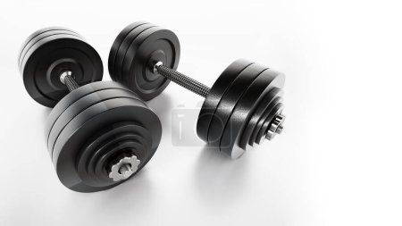 Photo for Dumbell isolated on white background. 3D illustration. - Royalty Free Image