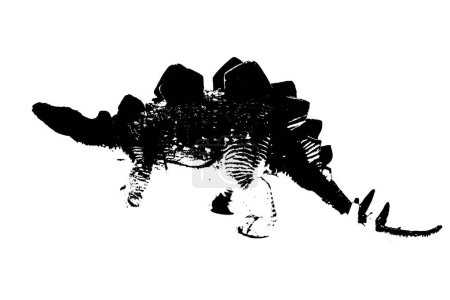 Foto de Silueta de dinosaurio negro aislado sobre fondo blanco, modelo de juguetes dinosaurios - Imagen libre de derechos