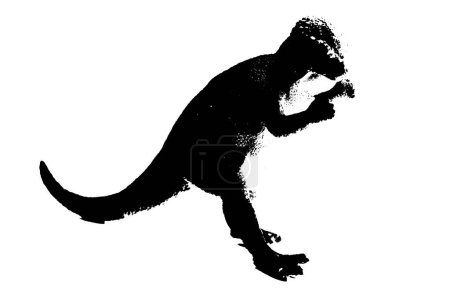 Photo for Black dinosaur silhouette isolated on white background, model of dinosaurs toys - Royalty Free Image