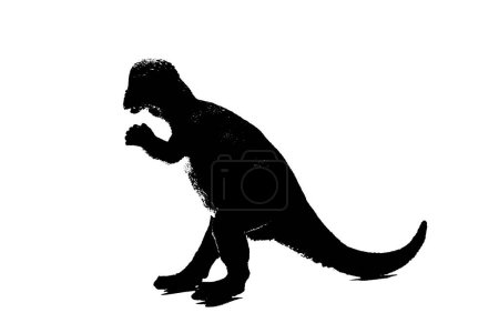 silueta de dinosaurio negro aislado sobre fondo blanco, modelo de juguetes dinosaurios