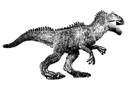 schwarze Dinosaurier-Silhouette isoliert auf weißem Hintergrund, Modell eines Riesenaurus-Spielzeugs