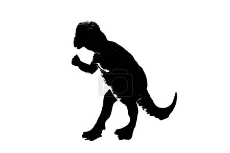 Photo for Black dinosaur silhouette isolated on white background, model of dinosaurs toys - Royalty Free Image