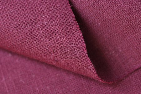 rotem Hanf Viskose Naturgewebe Tuchfarbe, Sacktuch raue Textur der Textilmode abstrakten Hintergrund