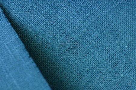 bleu vert chanvre viscose tissu naturel couleur, sac texture rugueuse de mode textile fond abstrait