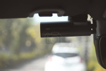 black camera in car, safty technology for drive