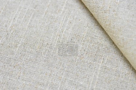 Foto de Cáñamo marrón viscosa tela natural, saco textura áspera del fondo abstracto de la moda textil - Imagen libre de derechos