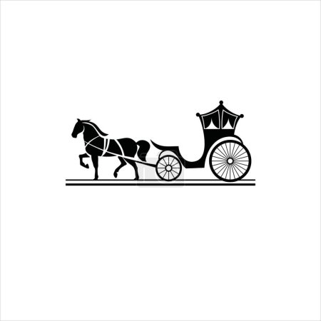 Téléchargez les illustrations : Horse-drawn carriage logo icon vector - en licence libre de droit