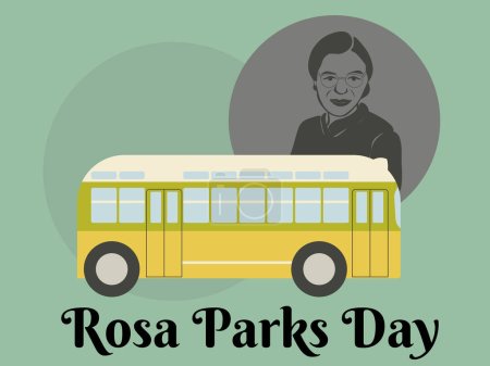 Illustration for Rosa Parks Day, idea for poster, banner, flyer or placard design vector illustration - Royalty Free Image