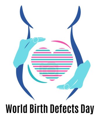 Welttag der Geburtsfehler, vertikale Gestaltung zum Thema Gesundheit und medizinische Vektorillustration