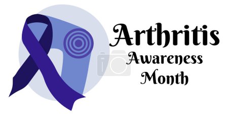 Illustration for Arthritis Awareness Month, medical theme horizontal banner vector illustration - Royalty Free Image